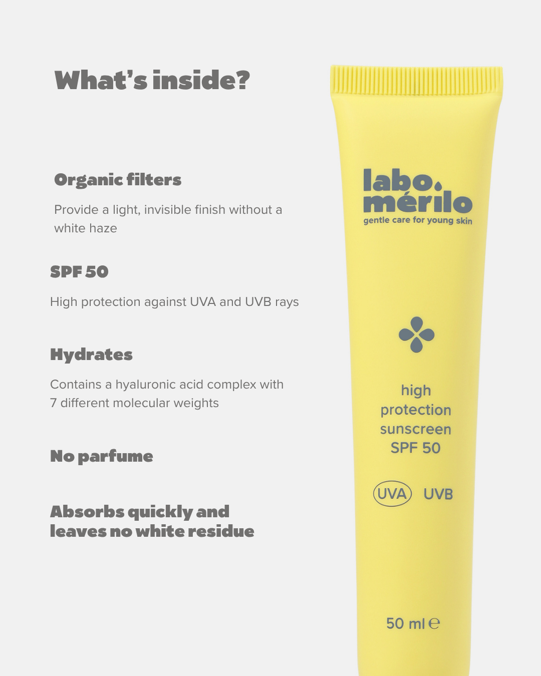High protection sunscreen SPF 50