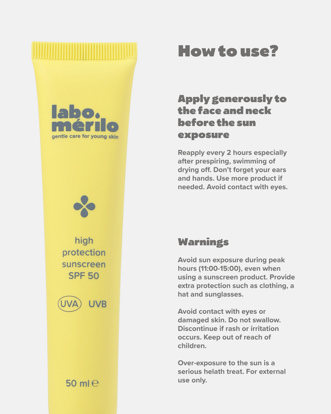 High protection sunscreen SPF 50